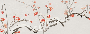 Flowering plums in snow (1818&ndash;1829) | Free Photo Illustration - rawpixel