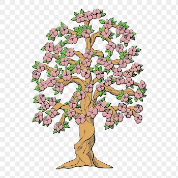 Flowering tree png sticker, cute | Free PNG - rawpixel