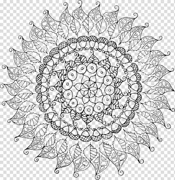 Flowers and Floral Patterns: 60 Full Page Line Drawings Ready for Coloring Coloring book Mandala, flower transparent background PNG clipart