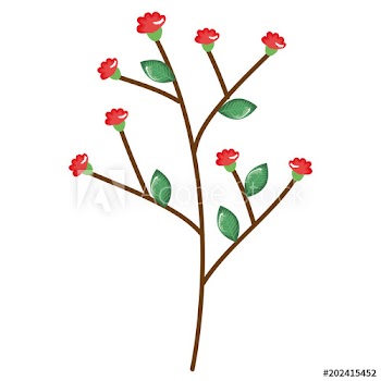 flowers and leafs garden decorative design