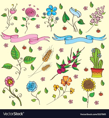 Flowers and plants set vector image