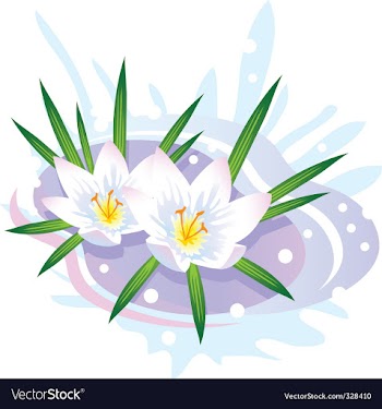 Flowers and snow vector image