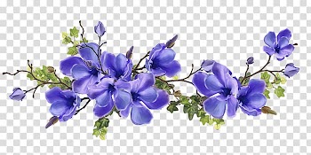 Flowers, blue petaled flower illustration transparent background PNG clipart