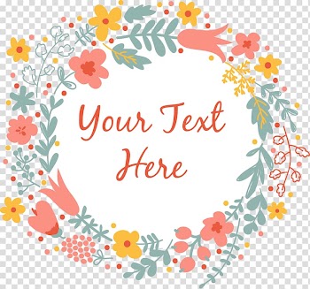 Flowers border, Cartoon Hand-painted floral wreath transparent background PNG clipart