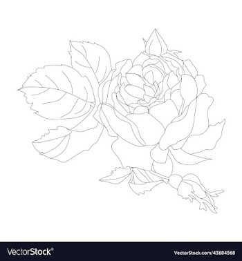 flowers bouquet coloring book page