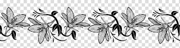 Flowers Brushes Sets, black floral frame transparent background PNG clipart