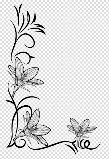 Flowers Brushes Sets, black flower frame transparent background PNG clipart