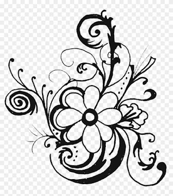 Flowers Clipart - Black And White Flower Clipart