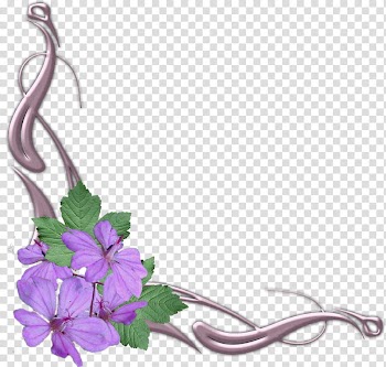 Flowers corners, purple petaled flowers graphic screenshot transparent background PNG clipart