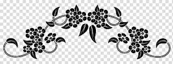 Flowers Decorative Brushes, black flower art transparent background PNG clipart