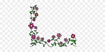 Flowers Doodle Whimsical Cartoon Border Fr - Flowers Frame Cartoon Png