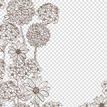 Flowers , Flower Color Pattern, Sketch of floral elements transparent background PNG clipart