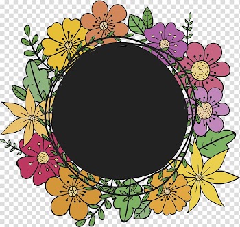Flowers , Flower Euclidean Floral design Drawing , Hand-painted color flower title box transparent background PNG clipart