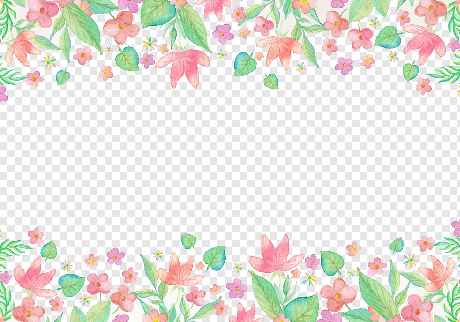 Flowers frame, pink and green flowers frame, watercolor Painting, template, frame png