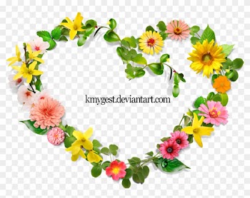 Flowers Heart By Kmygraphic Flowers Heart By Kmygraphic - Floral Heart Border