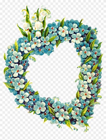 Flowers Heart Frame Digital Border Image - Decoration