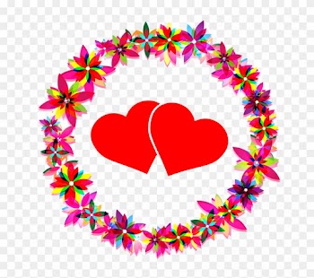 Flowers Hearts Love Wreath Frame Circle - Imagenes Con Flores Y Corazones