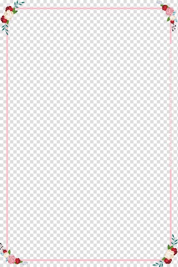 Flowers illustration, Pink border transparent background PNG clipart