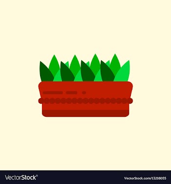 Flowers in a big pot icon house pot plants vector image