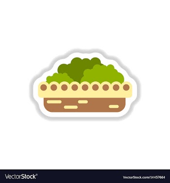 Flowers in a big pot icon house pot plants vector image
