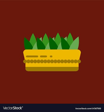 Flowers in a big pot icon house pot plants vector image