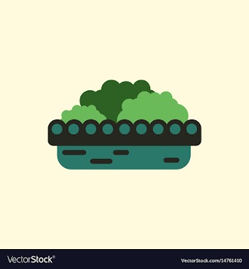 Flowers in a big pot icon house pot plants vector image