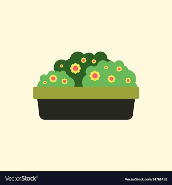 Flowers in a big pot icon house pot plants vector image