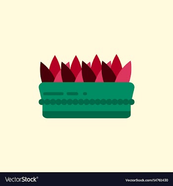 Flowers in a big pot icon house pot plants vector image