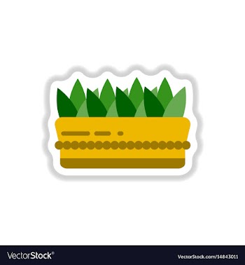 Flowers in a big pot icon house pot plants vector image