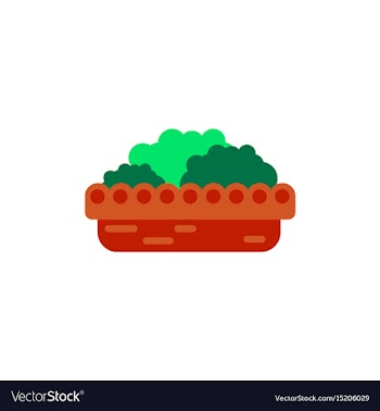 Flowers in a big pot icon house pot plants vector image