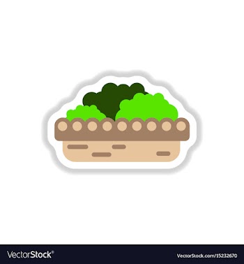 Flowers in a big pot icon house pot plants vector image