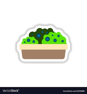 Flowers in a big pot icon house pot plants vector image