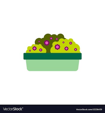 Flowers in a big pot icon house pot plants vector image