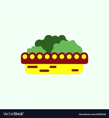 Flowers in a big pot icon house pot plants vector image