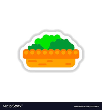 Flowers in a big pot icon house pot plants vector image