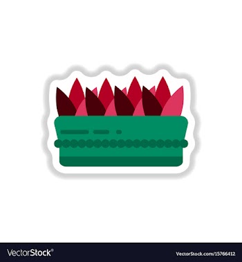 Flowers in a big pot icon house pot plants vector image