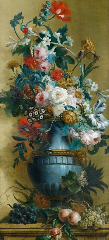 Flowers in a Blue Vase (1906) paitning in… | Free public domain illustration