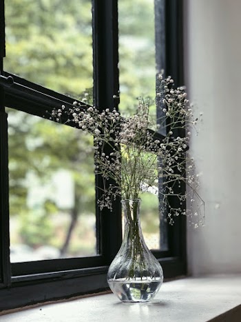 Flowers in a Glass Vase