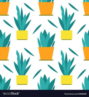 flowers in a pot on a white background seamless