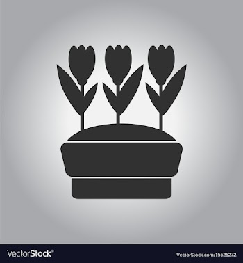 Flowers in pot icon house pot plants garden vector image