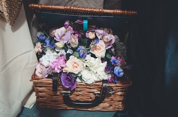 Flowers Inside Brown Wicker Basket