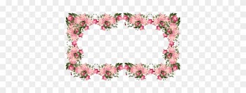 Flowers Pink Frame - Transparent Flower Border Clipart