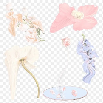 Flowers PNG stickers psychedelic pastel… | Free stock illustration | High Resolution graphic