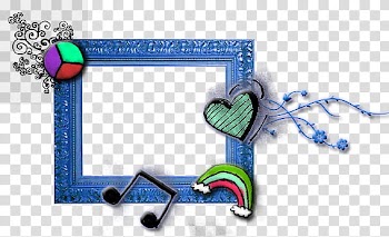 Flowers , rectangular blue frame transparent background PNG clipart
