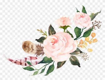 Flowers Stickers Transparent Aesthetic Cute Kawaii - Watercolor Pink Flowers