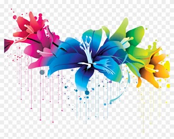 Flowers Vector Art Colorful Wallpaper - Colorful Floral Design Png