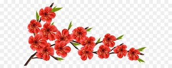 Flowery Branch Clip art - Red Spring Branch PNG Clipart Image 