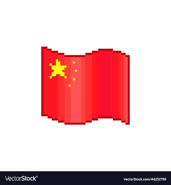 flowing flag of china