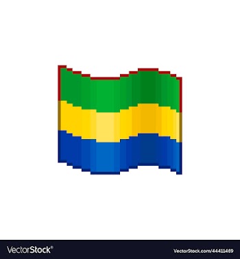 flowing flag of gabon