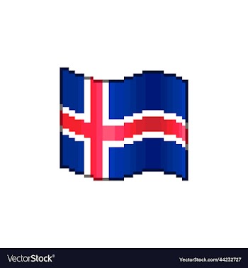 flowing flag of iceland